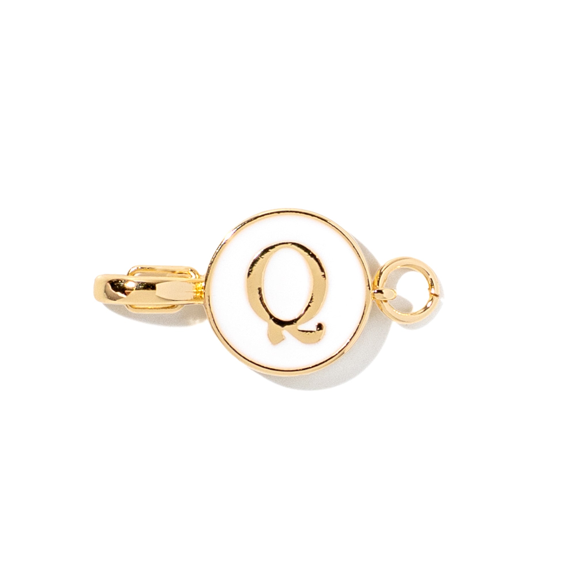 Letter Q clip-on initial charm