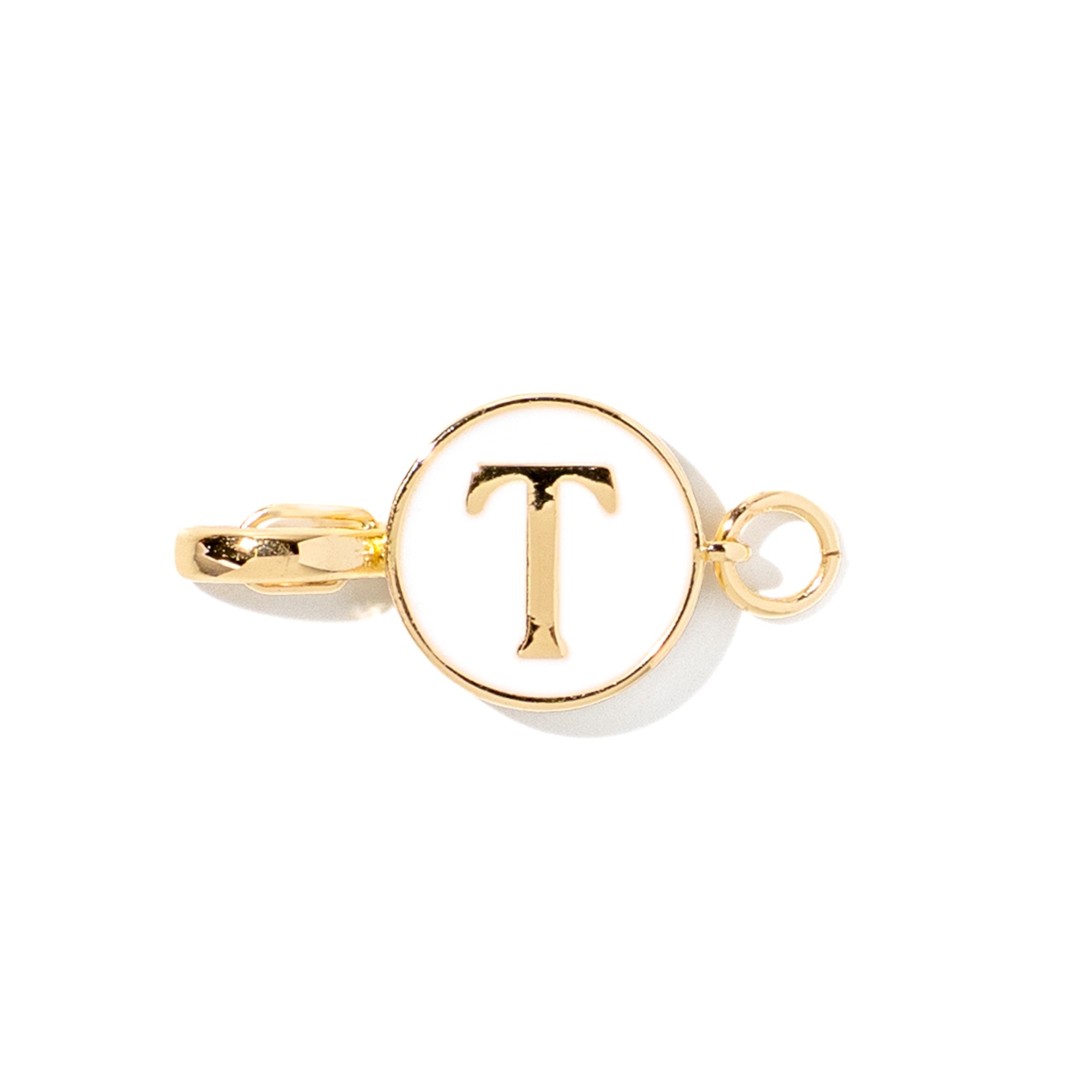 Letter T clip-on initial charm