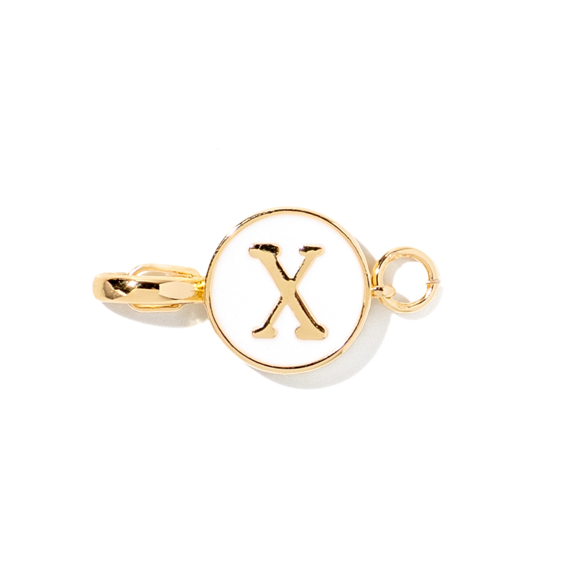 Letter X clip-on initial charm