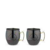Black & Gold Moscow Mule Mugs, Set of 2, 16 oz