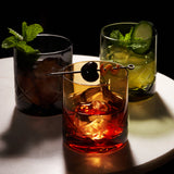 Green Crystal Rocks Glass Set – Hand-Cut Lead-Free Whiskey Tumblers (Set of 2)