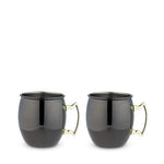 Black & Gold Moscow Mule Mugs, Set of 2, 16 oz