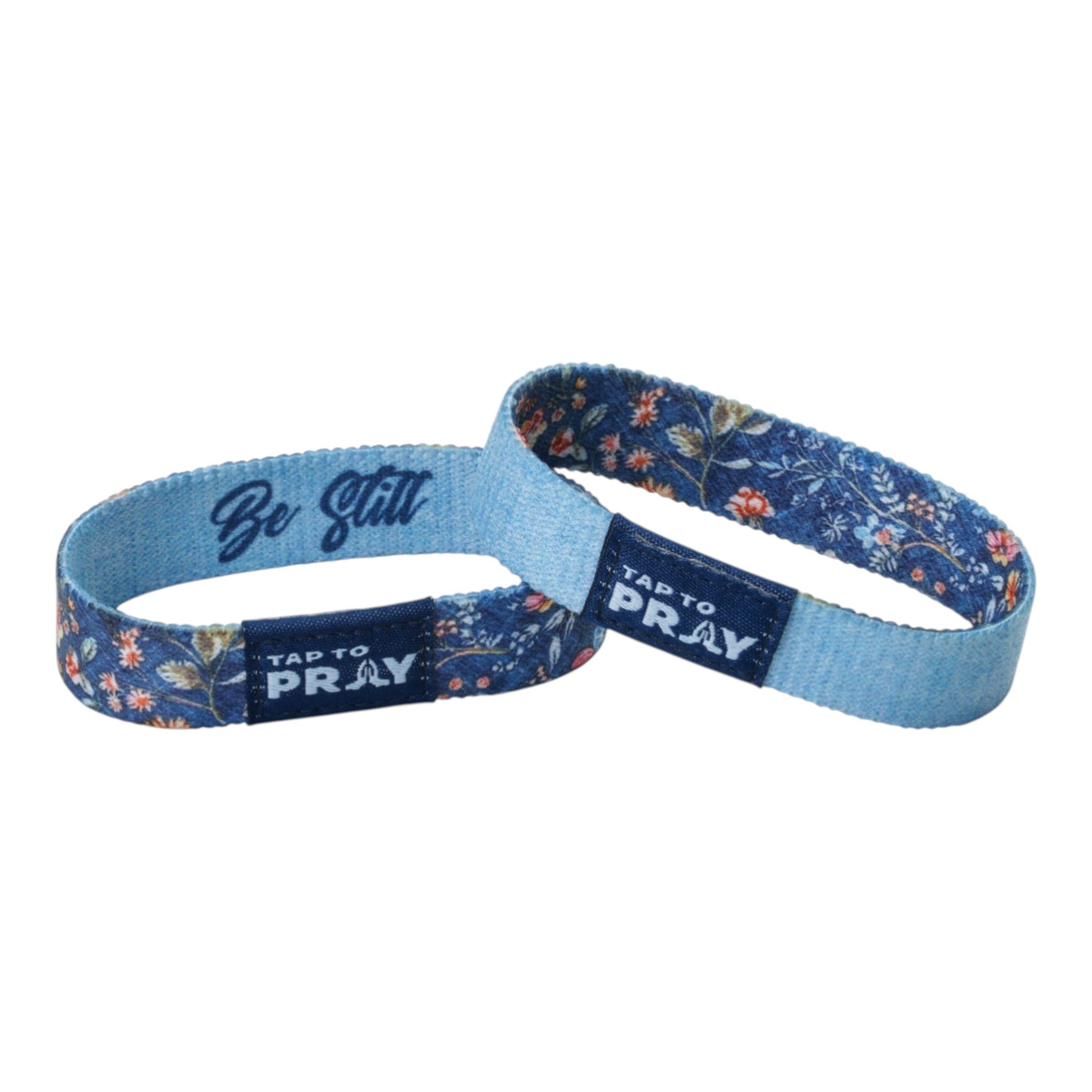 Tap To Pray Wildflower Be Still Bible verse wristband