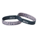 Tap To Pray Symbols of Faith Taupe Bible verse wristband