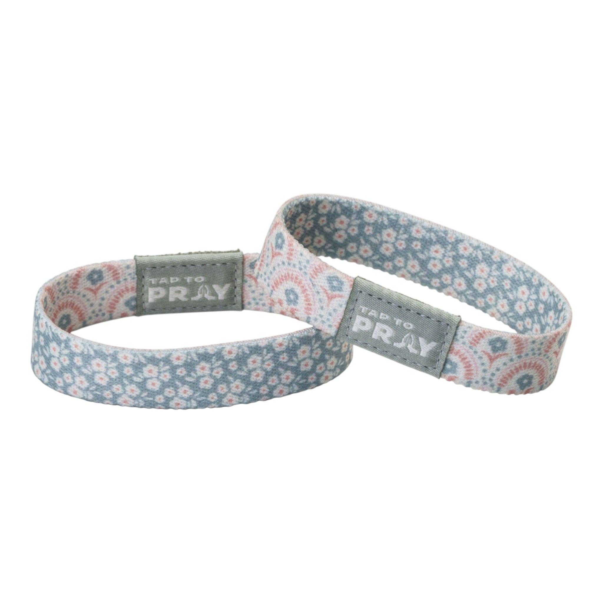 Tap To Pray Boho Bouquet Bible verse wristband