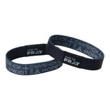 Tap To Pray Symbols of Faith Grey Bible verse wristband