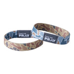Tap To Pray River Rock Camo Bible verse wristband