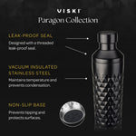 Viski Paragon Stainless Steel Cocktail Shaker, Obsidian