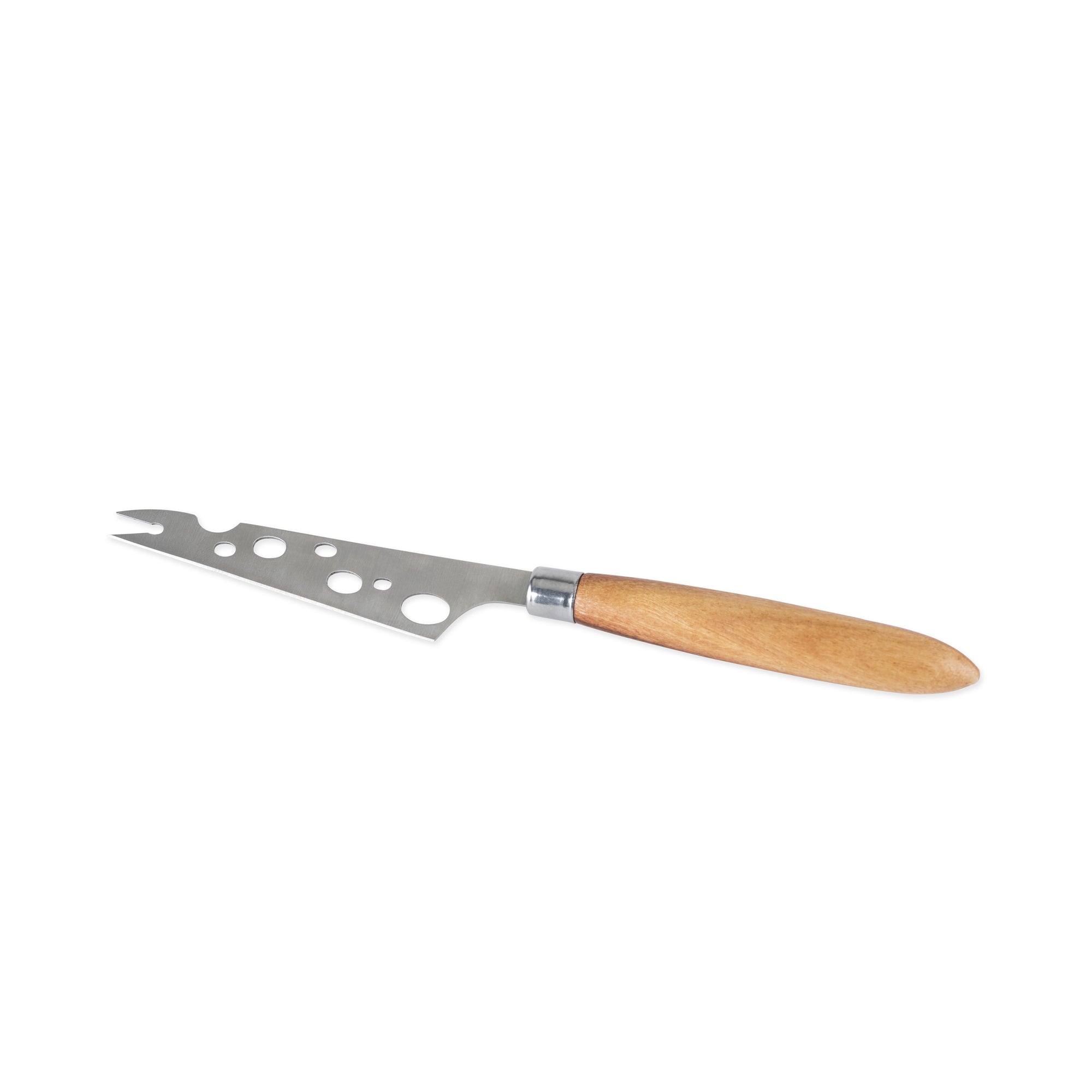 Twine Soft Cheese Knife, perforated blade, acacia wood and stainless steel