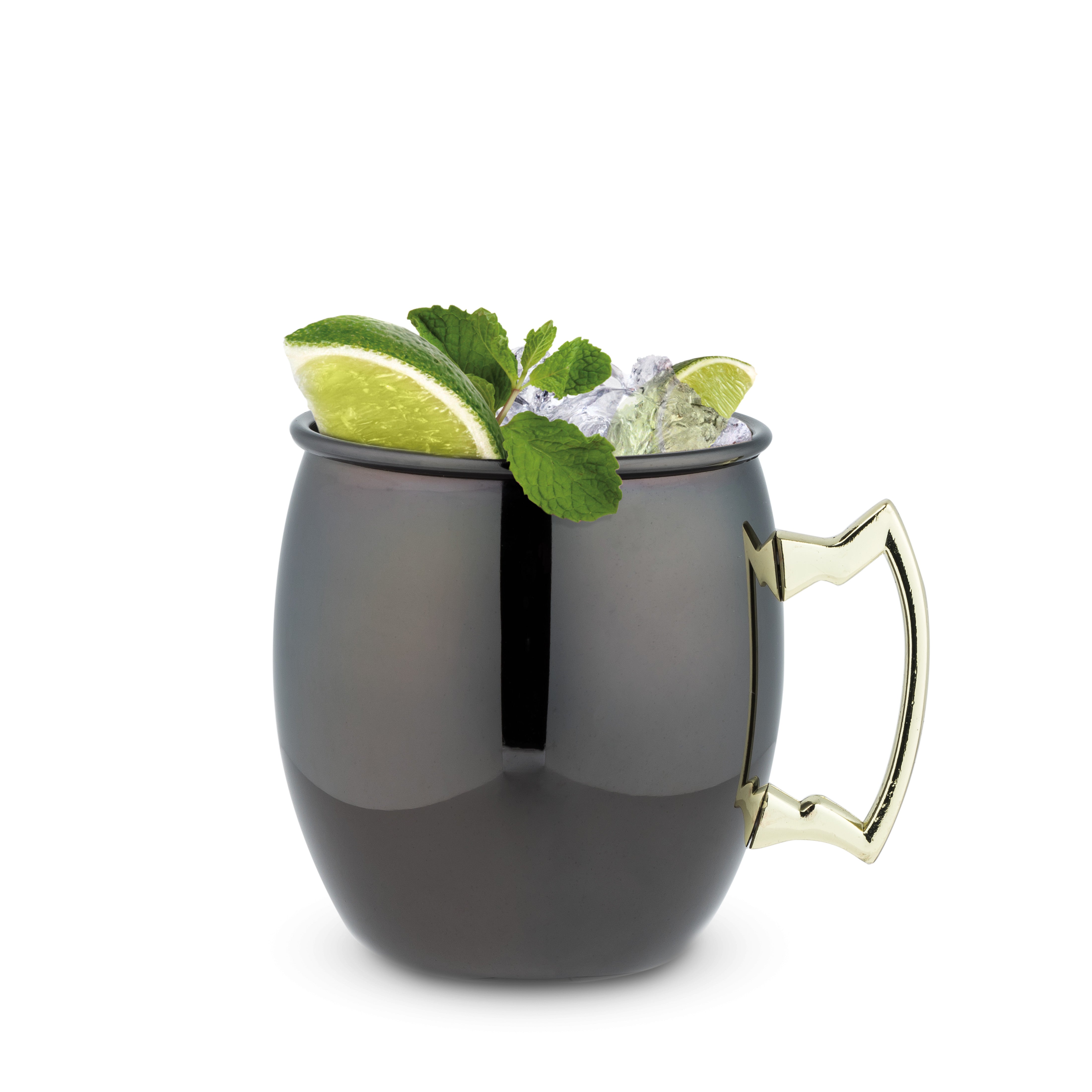 Black & Gold Moscow Mule Mugs, Set of 2, 16 oz