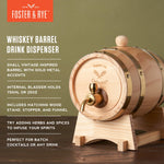 Foster & Rye Wooden Whiskey Barrel Drink Dispenser