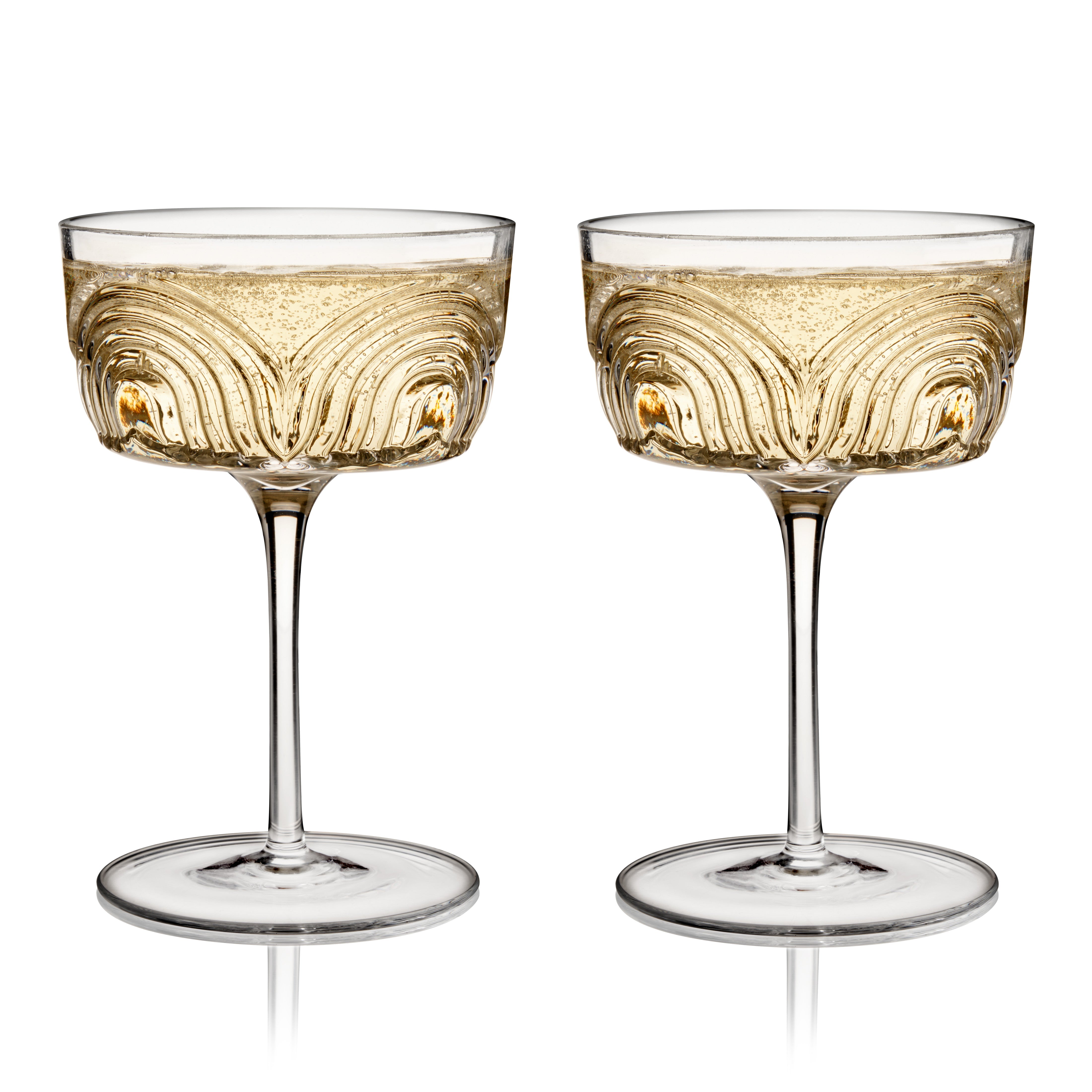 Viski Beau Crystal Cocktail Coupes, set of 2