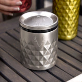 Viski Paragon Stainless Steel Rocks Tumbler, Platinum