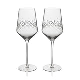 Hand-Etched Crystal Wine Glass Set – 19 oz Lead-Free Wine Glasses (Set of 2)
