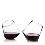Viski Rolling Crystal Wine Glasses, 12 oz, Set of 2