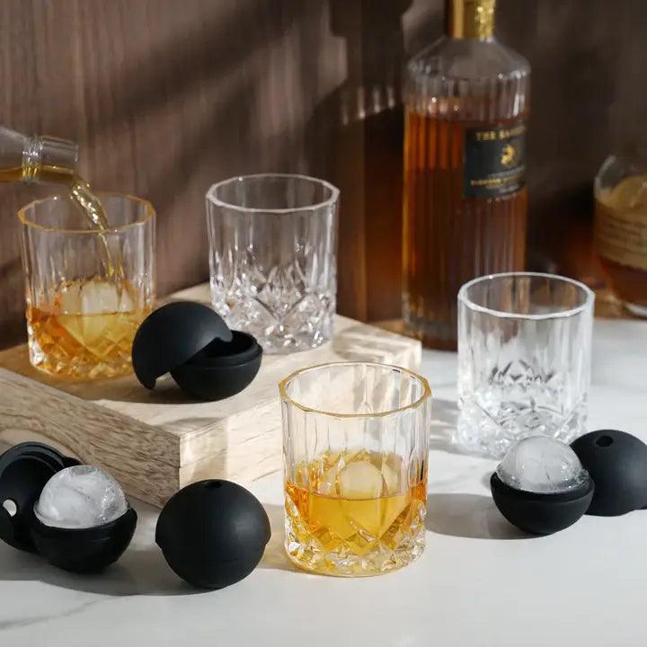 Whiskey Glasses & Ice Sphere Molds Gift Box Set - 39 North CO 