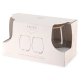 Twine Gilded Stemless Wine Glasses, Gold Rim