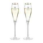 Viski Gold-Rimmed Crystal Champagne Flutes