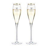 Viski Gold-Rimmed Crystal Champagne Flutes