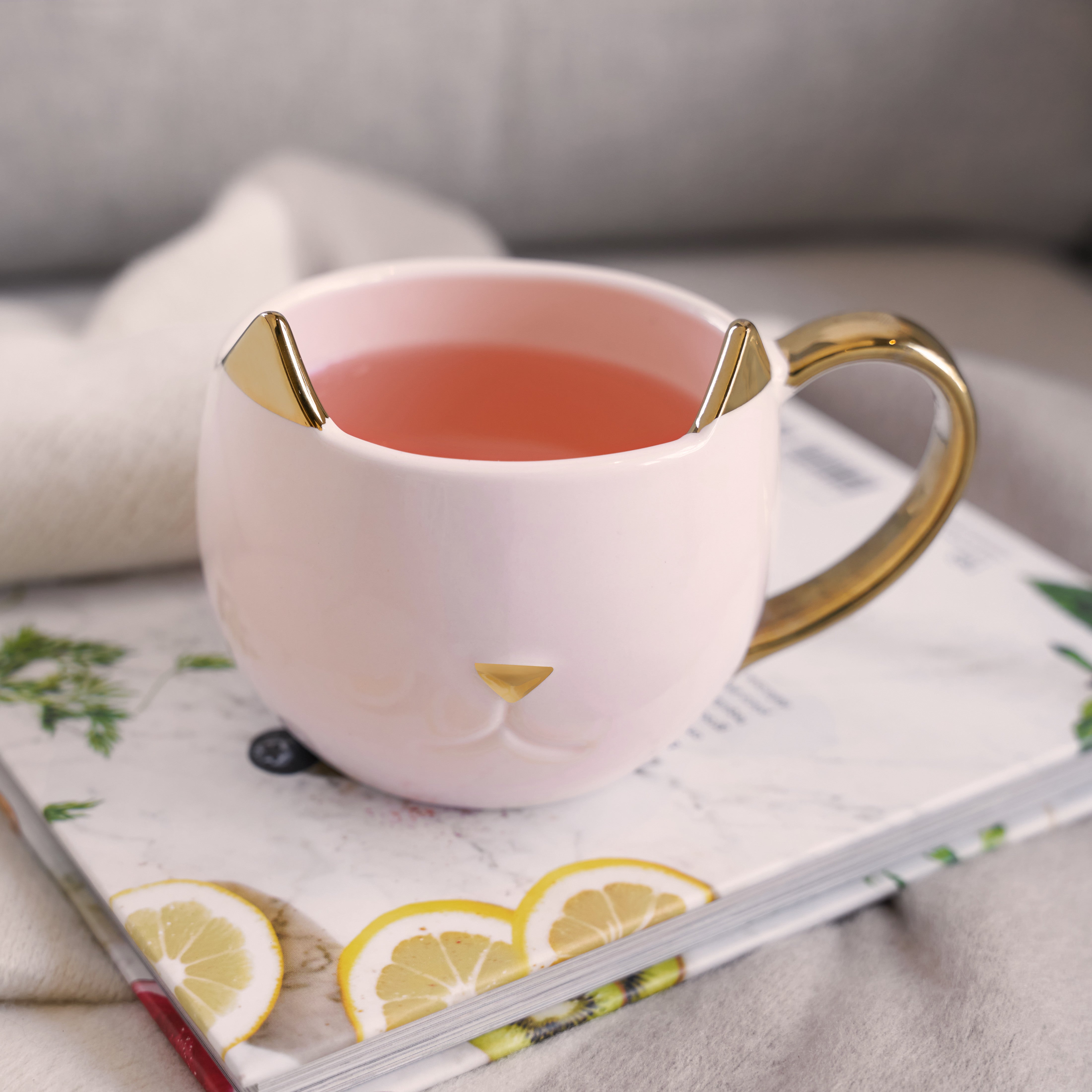 Chloe Pink Cat Ceramic Mug by Pinky Up