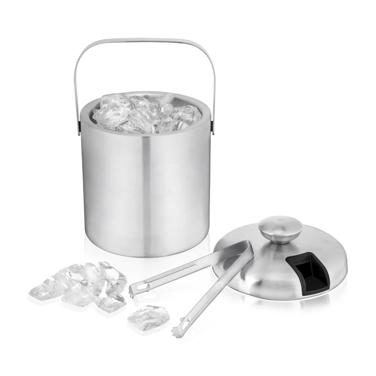 True Double-Wall Stainless Steel Ice Bucket with Tongs