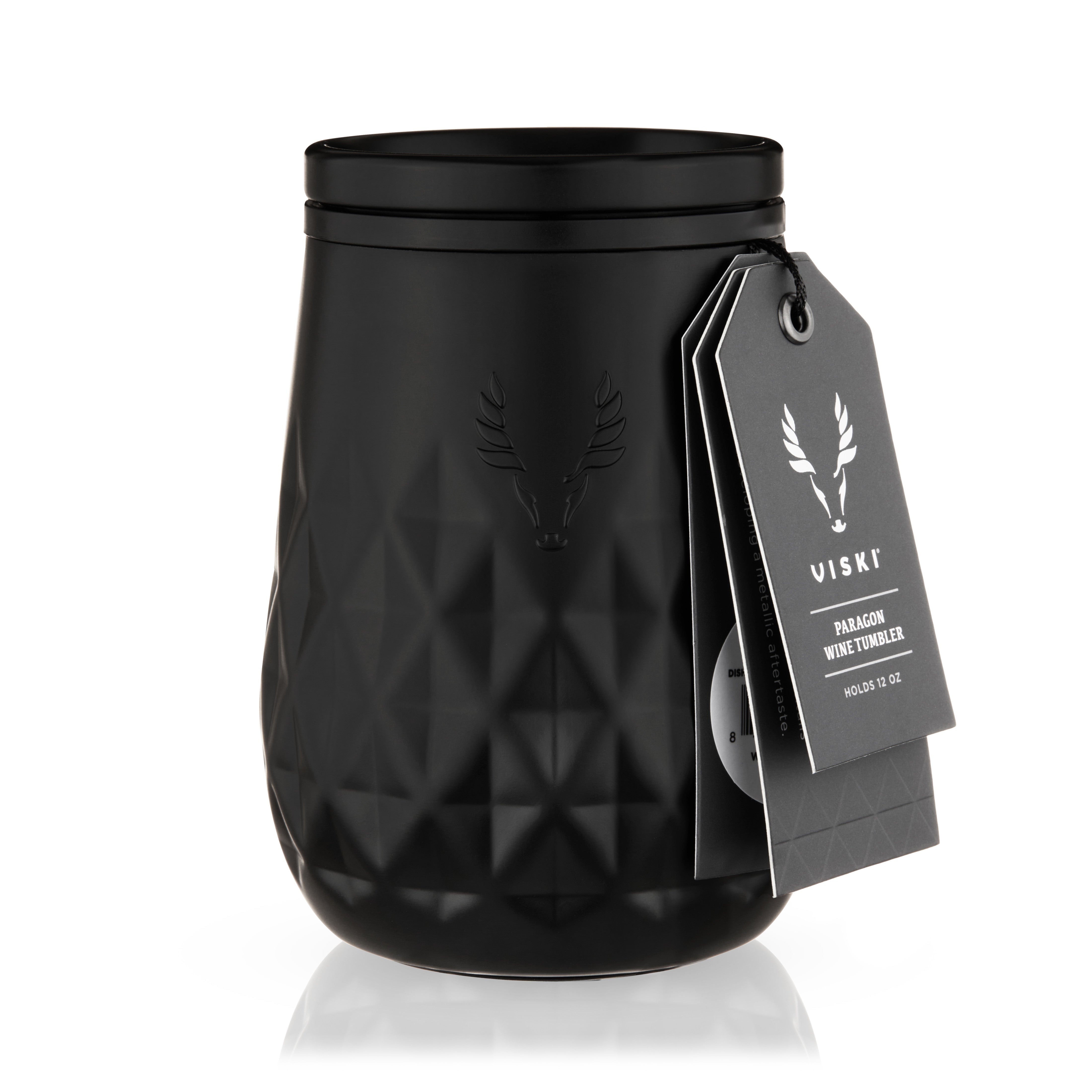 Viski Paragon Wine Tumbler, Obsidian, 12 oz