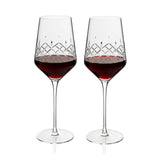 Hand-Etched Crystal Wine Glass Set – 19 oz Lead-Free Wine Glasses (Set of 2)