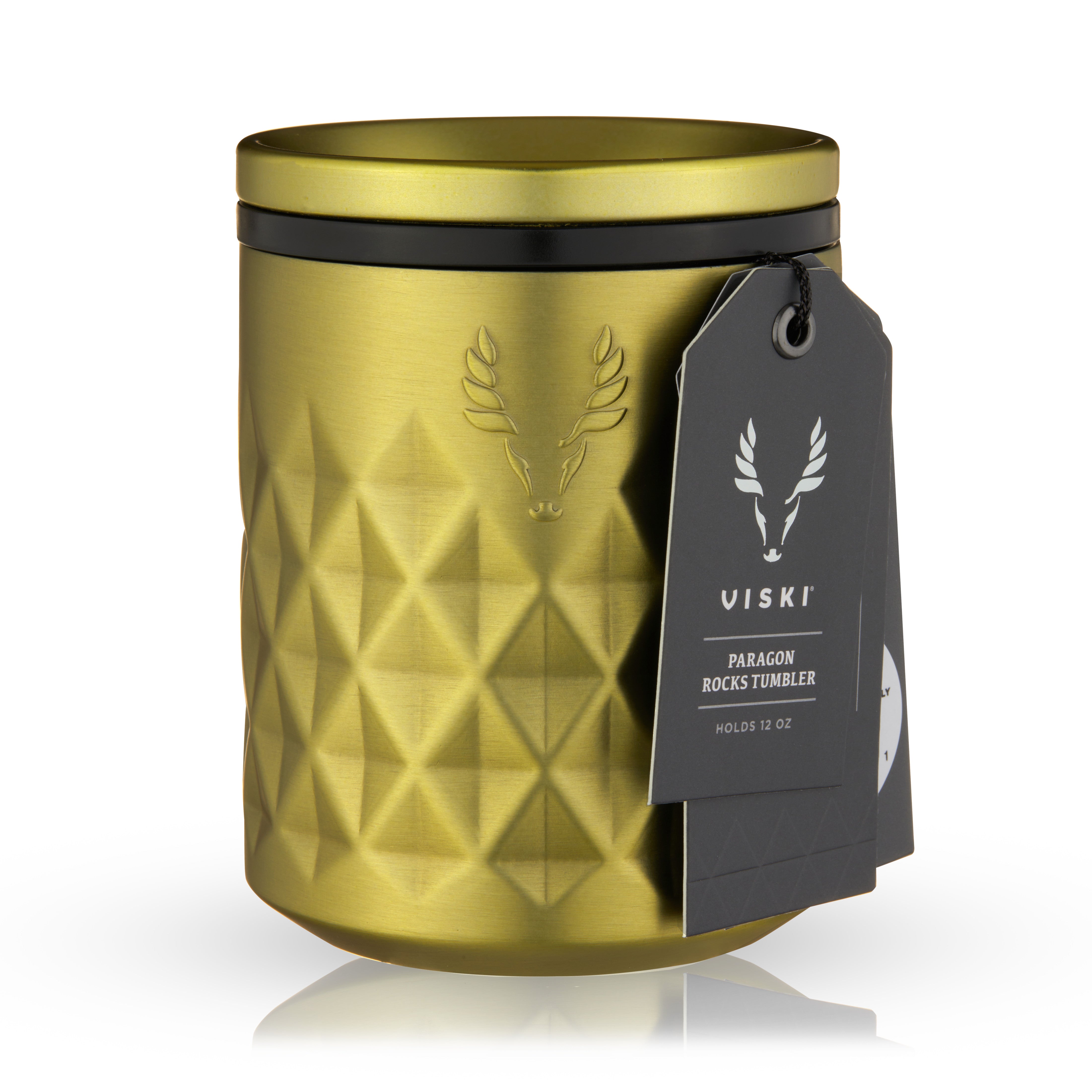 Viski Paragon Rocks Tumbler, Gold, 12 oz