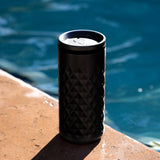 Viski Paragon Highball Tumbler, Insulated Stainless Steel Cocktail Glass, Obsidian, 16 oz
